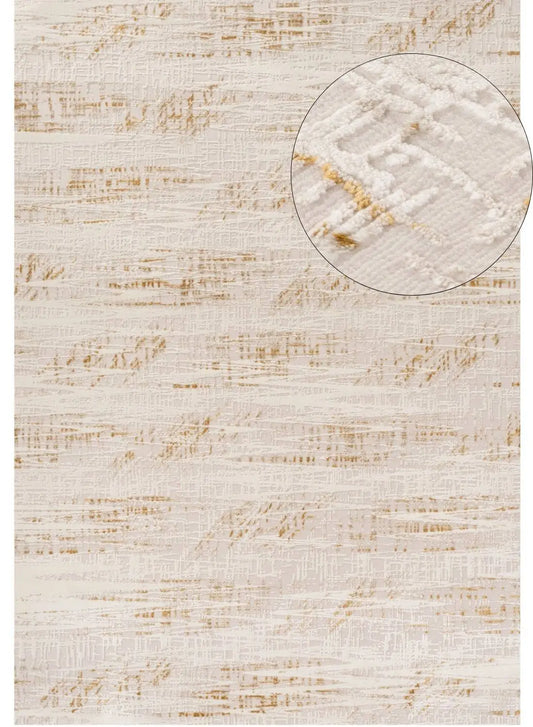 Carmel Cream-Gold Abstract Rug | 6030