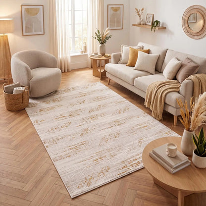 Carmel Cream-Gold Abstract Rug | 6030