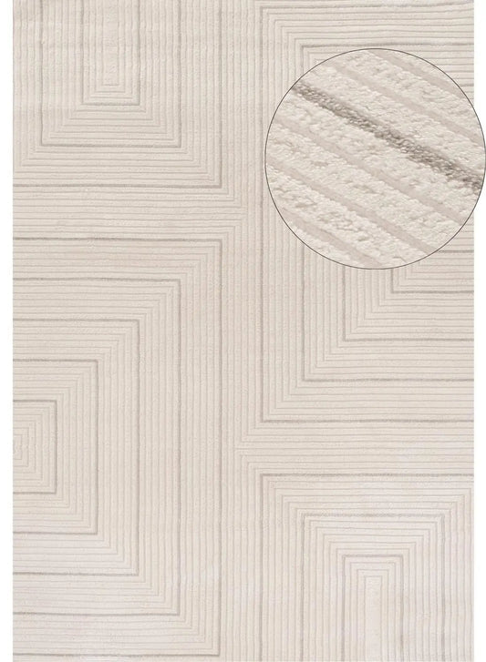 Carmel Cream-Grey Geometric Rug | 6040
