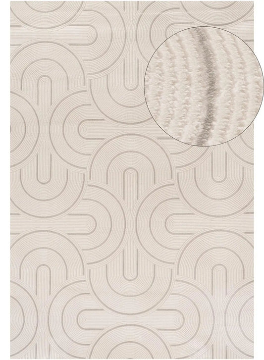Carmel Cream-Grey Geometric Rug | 6070