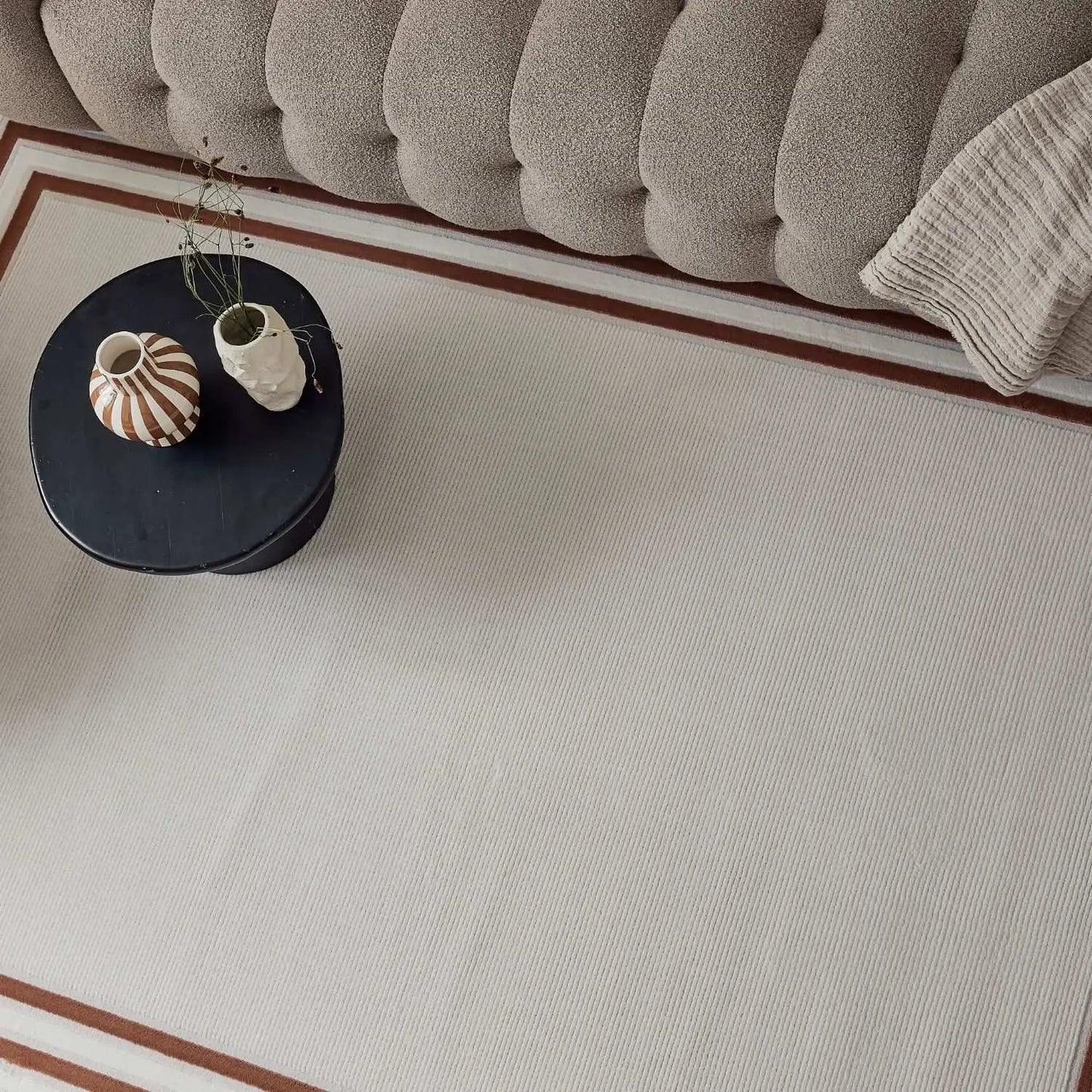 Carmel Cream-Terra Bordered Rug | 6060