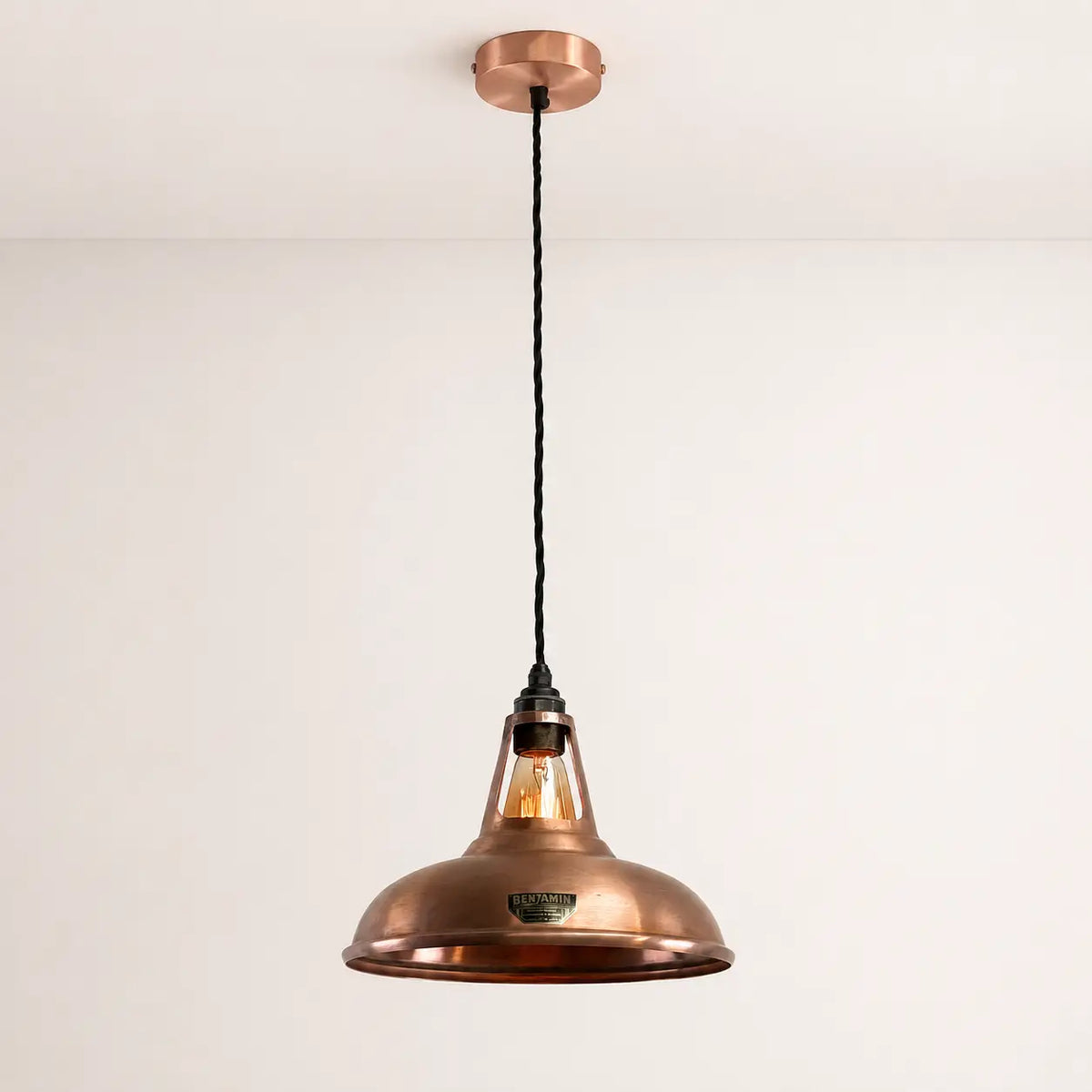 Cawston Antique Copper Coolicon Lampshade Pendant Light - 11 Inch