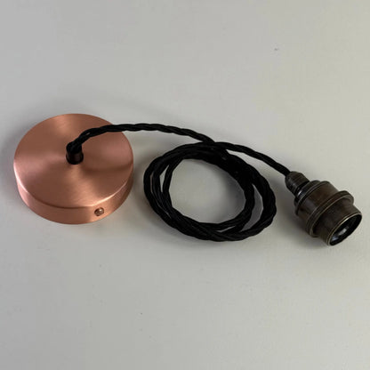 Cawston - Antique Copper Slotted Lampshade Pendant Ceiling Light - 11 Inch