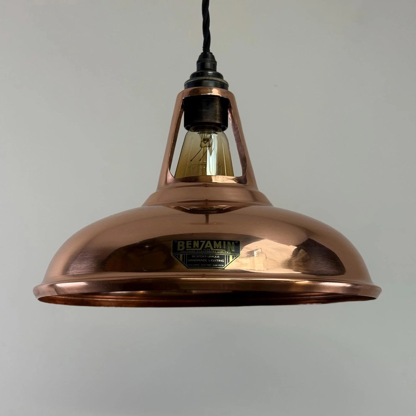 Cawston - Genuine Solid Copper Slotted Lampshade Pendant Ceiling Light - 11 Inch