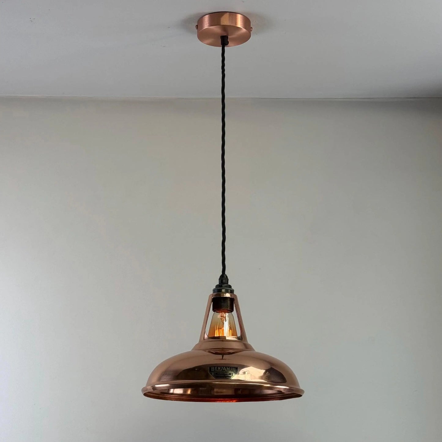 Cawston - Genuine Solid Copper Slotted Lampshade Pendant Ceiling Light - 11 Inch