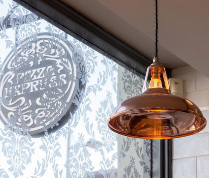 Cawston - Genuine Solid Copper Slotted Lampshade Pendant Ceiling Light - 11 Inch