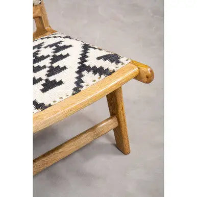 Cefena Black and White Berber Style Lounge Chair