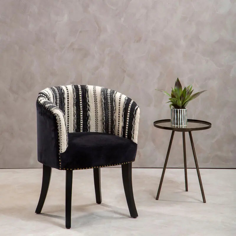 Cefena Black and White Chair