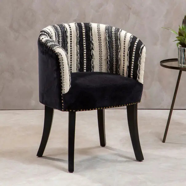 Cefena Black and White Chair
