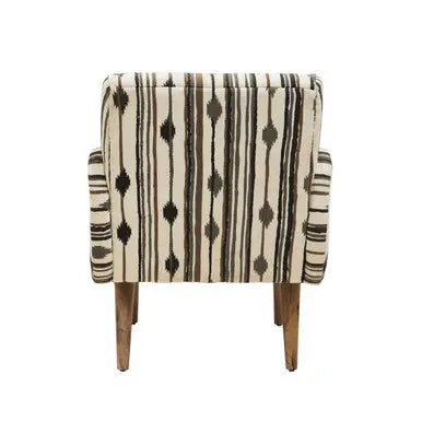 Cefena Black and White Ikat Design Accent Chair