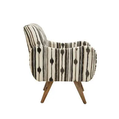 Cefena Black and White Ikat Design Accent Chair
