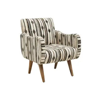 Cefena Black and White Ikat Design Accent Chair