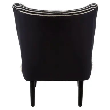Cefena Black and White Textured Moroccan Design Chair