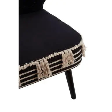 Cefena Black and White Textured Moroccan Design Chair