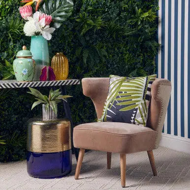 Cefena Mink Velvet and Natural Linen Chair
