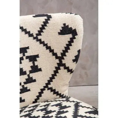 Cefena White and Black Berber Style Mango Wood Chair
