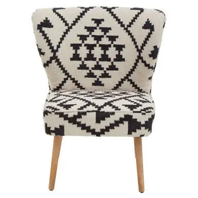 Cefena White and Black Berber Style Mango Wood Chair