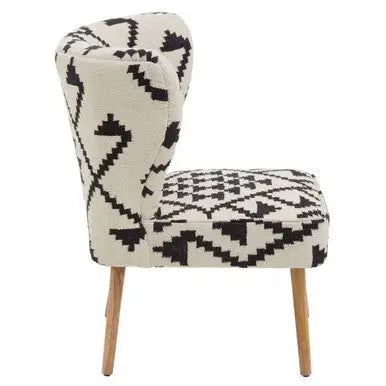 Cefena White and Black Berber Style Mango Wood Chair
