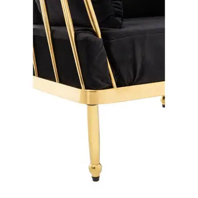 Chair with Gold Finish Tapered Arms | Novo