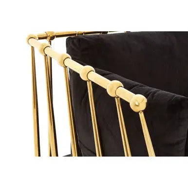 Chair with Gold Finish Tapered Arms | Novo