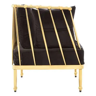 Chair with Gold Finish Tapered Arms | Novo