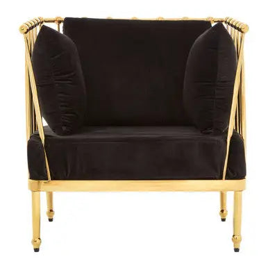 Chair with Gold Finish Tapered Arms | Novo