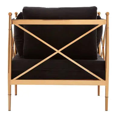 Chair with Rose Gold Finished Metal Arms | Novo