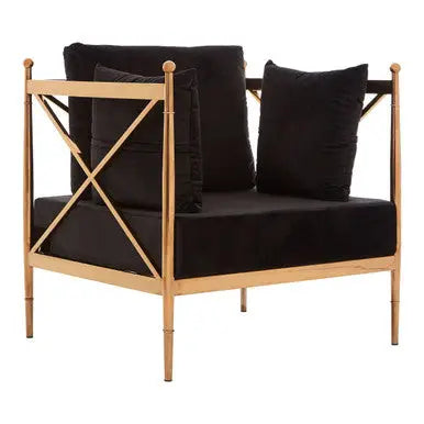 Chair with Rose Gold Finished Metal Arms | Novo