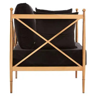 Chair with Rose Gold Finished Metal Arms | Novo