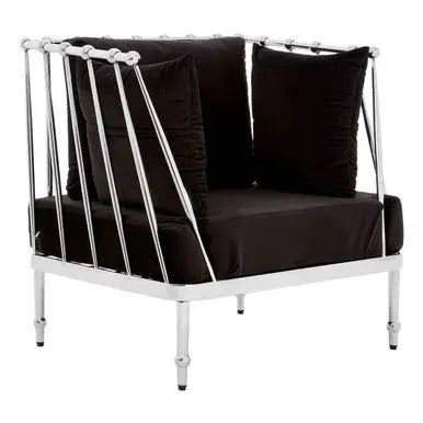 Chair with Silver Finish Tapered Arms | Novo