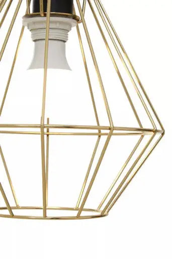 Champagne Gold Cage Pendant Light | Wyra