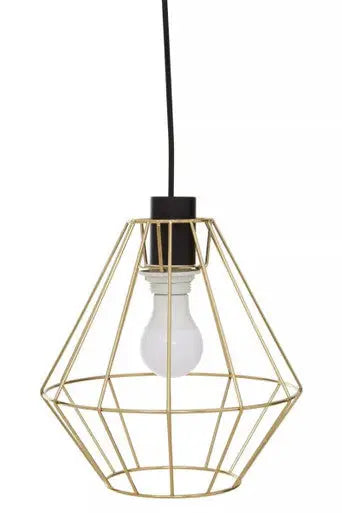 Champagne Gold Cage Pendant Light | Wyra