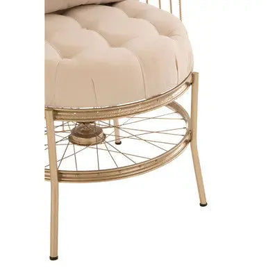 Champagne Gold Finish Wheel Design Chair | Mantis