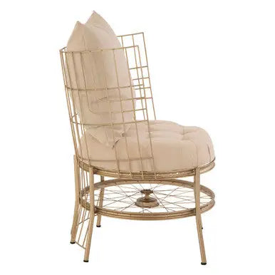 Champagne Gold Finish Wheel Design Chair | Mantis