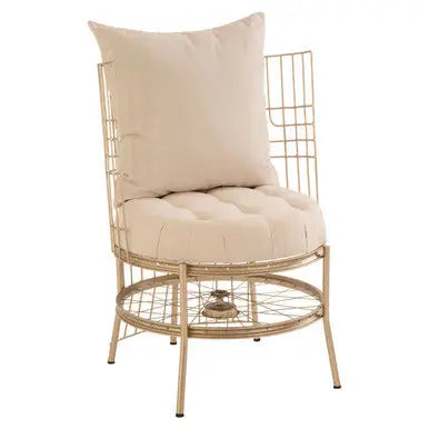 Champagne Gold Finish Wheel Design Chair | Mantis