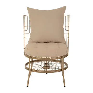 Champagne Gold Finish Wheel Design Chair | Mantis
