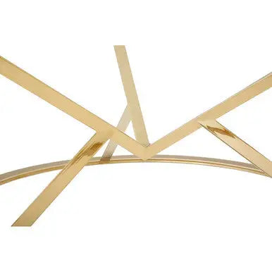 Champagne Gold Stainless Steel Base Round Coffee Table with Tempered Glass Top, Allure