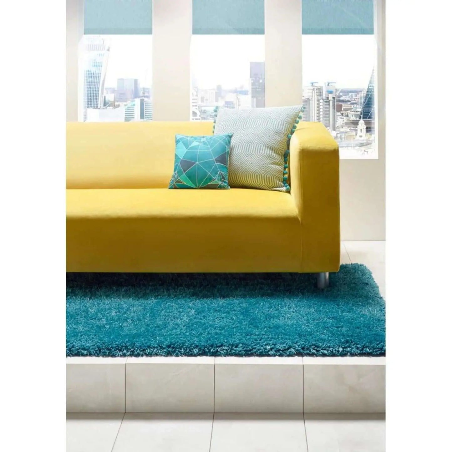 Chicago Dark Teal Shaggy Rug