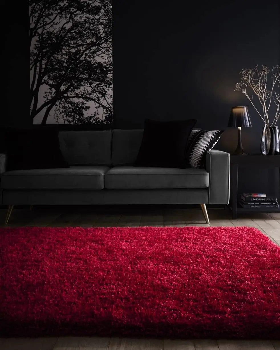 Chicago Red Shaggy Rug