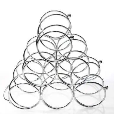 Chrome 6 Bottles Triangular Wine Rack | Zuko