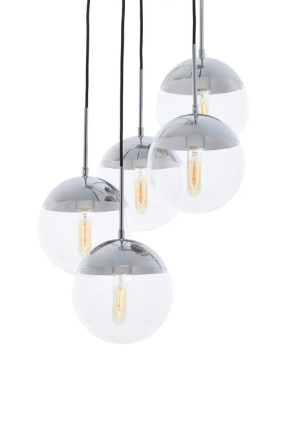 Chrome Finish Five Pendant Lights | Revive