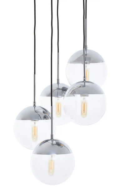 Chrome Finish Five Pendant Lights | Revive