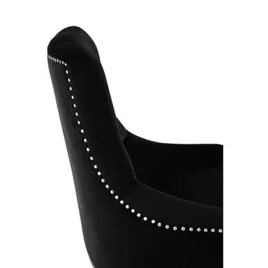 Clarence Black Velvet Chair with Button Tufting