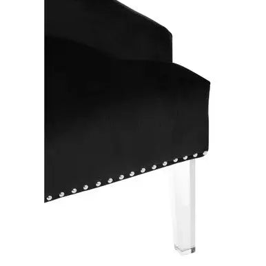 Clarence Black Velvet Chair with Button Tufting