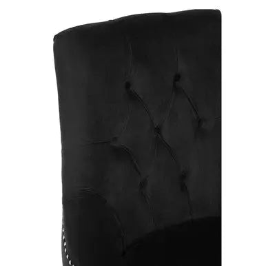 Clarence Black Velvet Chair with Button Tufting