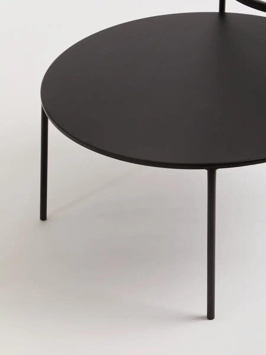Clear Glass Top and Black Metal Lower Top Coffee Table with Black Iron Frame, Trento