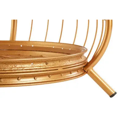 Clear Glass Top Coffee Table with Gold Finish Bamboo and Iron Frame, Mantis