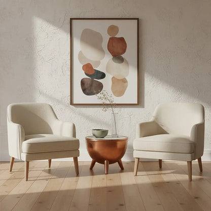 Copper Metallic Finish Coffee Table with Natural White Marble Top and Tapered Legs, Crest