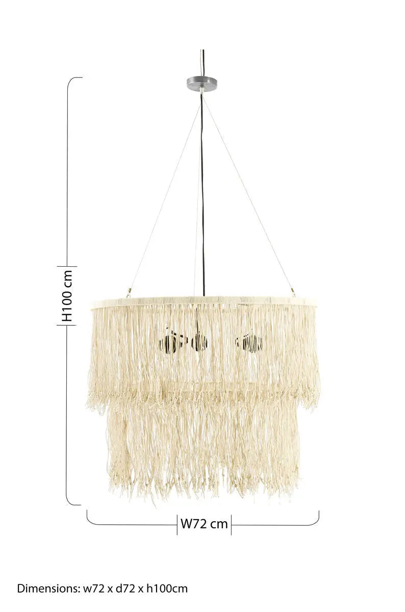 Cream Leather Ceiling Light | Hestina