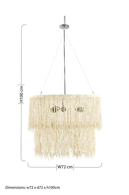 Cream Leather Ceiling Light | Hestina